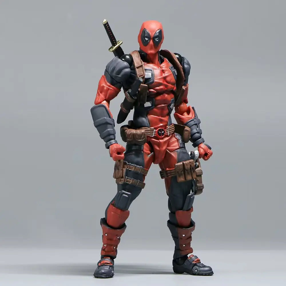 AMAZING YAMAGUCHI Deadpool & Wolverine 2.0 Grey Action Figure Mutants Joint Movable KAIYODO Wade Model Movie Toys for Kids Gift