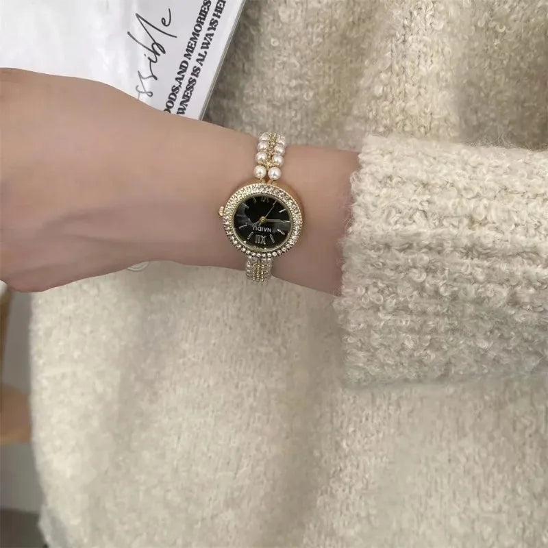 Pearl Studded Strap Women Watch Luxury Ladies Gift Bracelet Watch Fashion Quartz Wristwatches Dropshipping Relojes Para Mujer