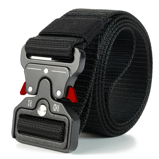 Men's Tactical Belt Heavy-Duty Nylon Belt With Quick-Release Buckle | Adjustable Work Belt For Outdoor Training