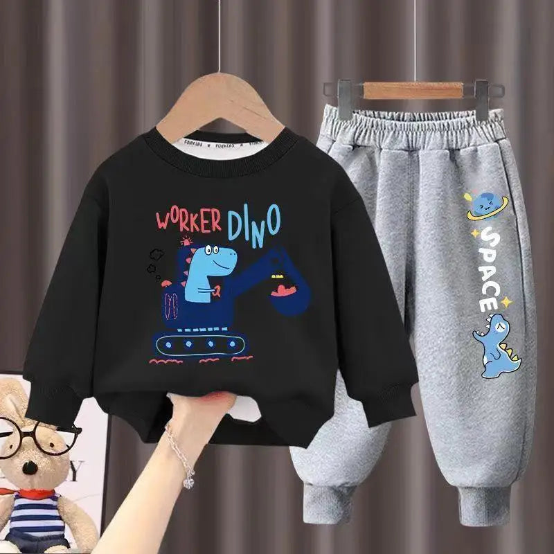 Kids Clothes Boys & Girls Autumn Long Sleeve Top & Pants 2 Pieces Sets Children Boy & Girl Printed Tracksuit Sport Outfit