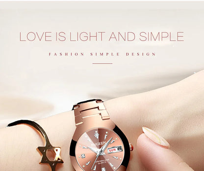 2024 FNGEEN 5808 Relogio Feminino Couple Watch Men Quartz watch for Lovers Luxury Womens wristwatch Stainless Steel Waterproof