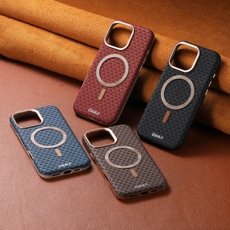 For Magsafe Magnetic Solid Color Triangle Pattern Phone Case for iPhone 17 Pro Max 15 13 14 16 Pro Max Bumper Back Cover