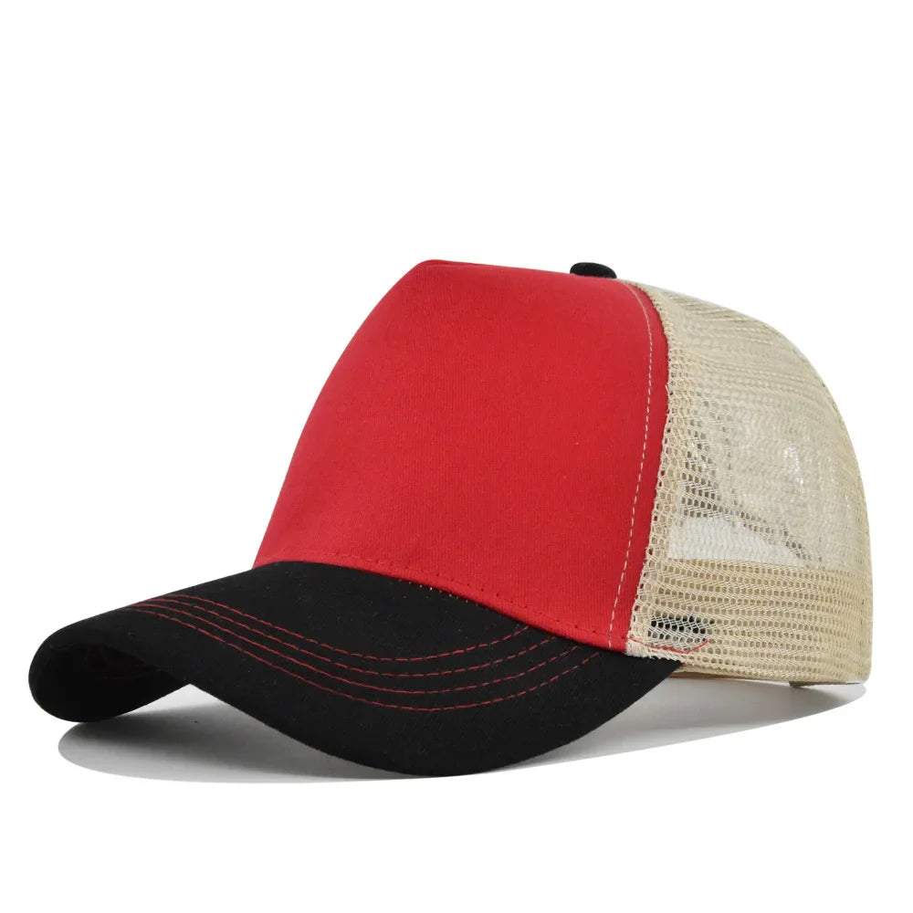 Fashion SunHat Outdoors Trucker Hat Cotton Mesh BreathableBaseball Cap Women Men Summer Sunshade MeshCap Truck Hat Cap Wholesale