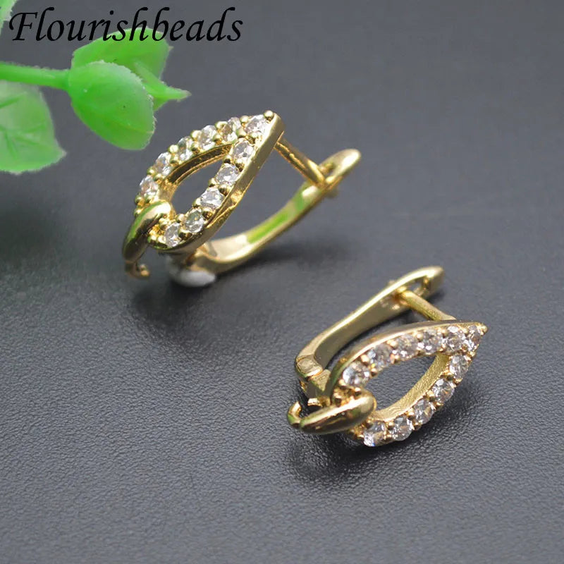Nickle Free Anti-rust Real Gold Plating Metal Earring Hooks Women Jewelry Making Components 30pieces