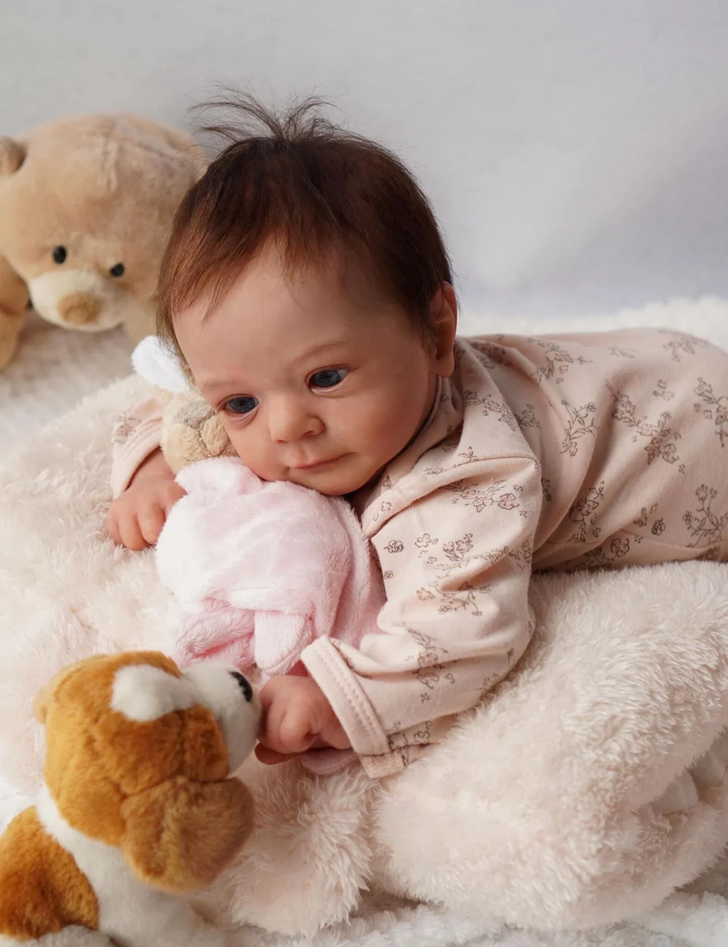 NPK 49CM Hand-Painted Reborn Baby Doll Newborn Felicia Realistic 3D Skin Tone High-Quality Genesis Painting Collectible Doll