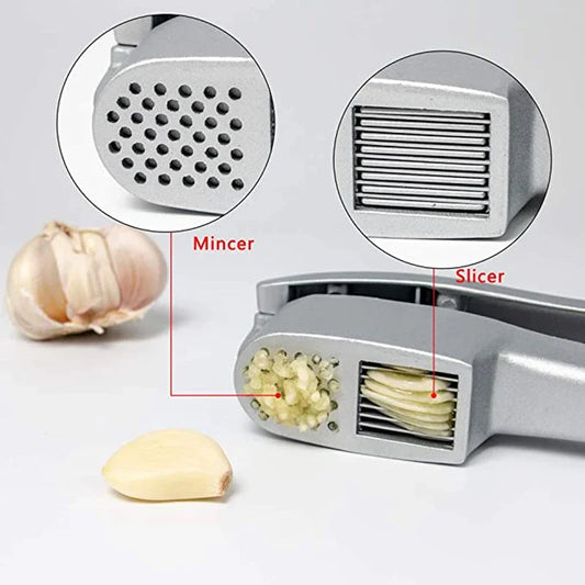 Multifunctional Garlic Press Chopper Zinc Alloy Slicer Crusher Peeler Manual Kitchen