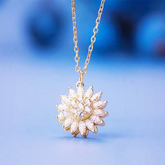 Retro Charm Sunflower Smart Necklace Women's Fashion Rotating Sunflower Small Fresh