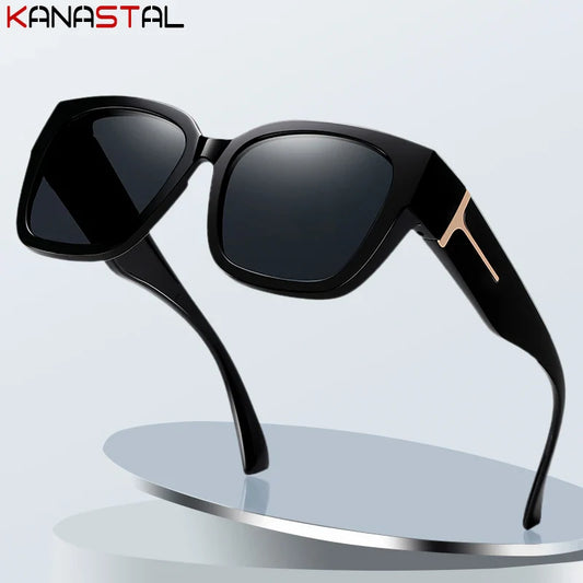 Women Polarized Sunglasses Men UV400 Night Vision Sun Glasses TR90 Big Eyeglasses Frame Driving Beach Anti Glare Shade Eyewear