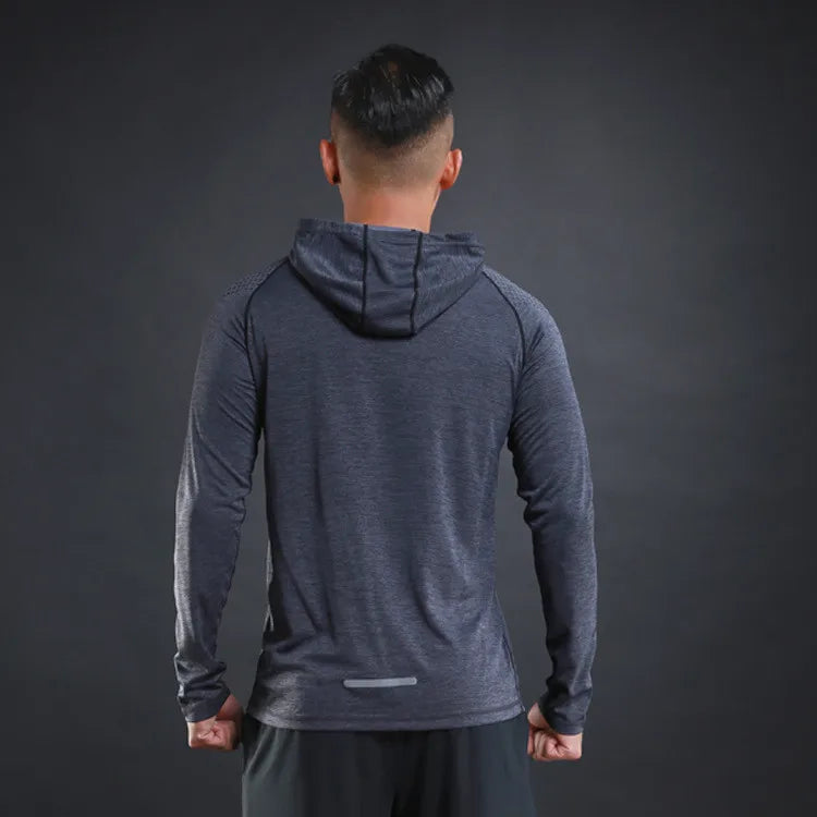 Men Hoodies Summer Running Fitness Casual Hooded Quick Dry Sweatshirts
