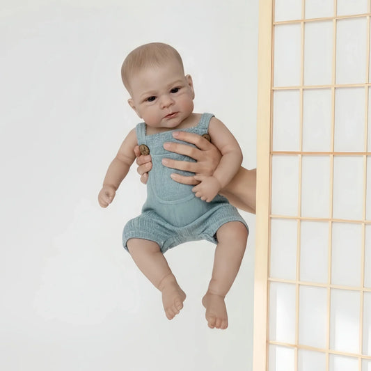 AnjoDoll 19Inch Elijah Boy Full Body Soft Silicone Vinyl Dolls Painted Newborn Doll Toys For Christmas Gift Muñecas Reborn