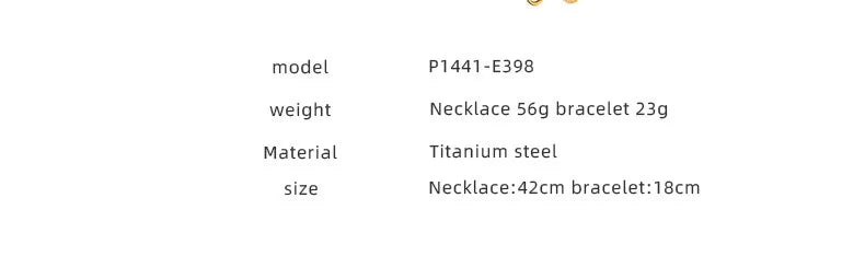 Buckle Stainless Steel Necklaces Bracelet For Women Men Personalized Hip Hop Rock