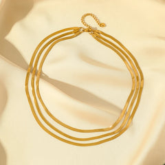 316L Stainless Steel Gold Color Thick Necklace For Women Fashion Choker