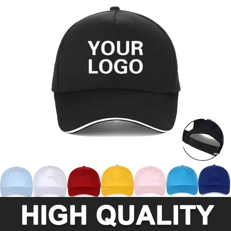 Baseball Caps Custom DIY For Men Woman Hat Custom Logo Men's cap Print Text Design Trucker velcro Hat designer cap men