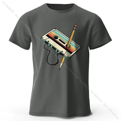 Men's Summer Essential 100% Cotton Printed T-Shirt, Soft & Breathable Round Neck Short Sleeve Tee, Unisex Casual Wear