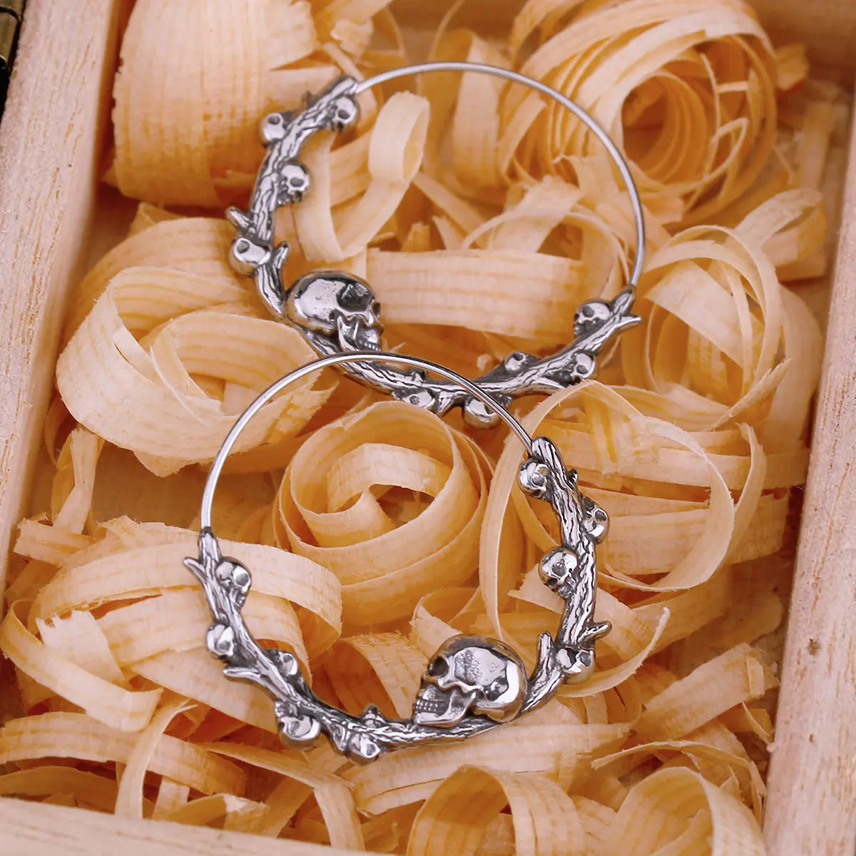 Unique Design Gothic Skull Hoop Earrings Creative Fashion Never Fade Stainless Steel Vintage Punk Hip Hop Earring Jewelry Gift