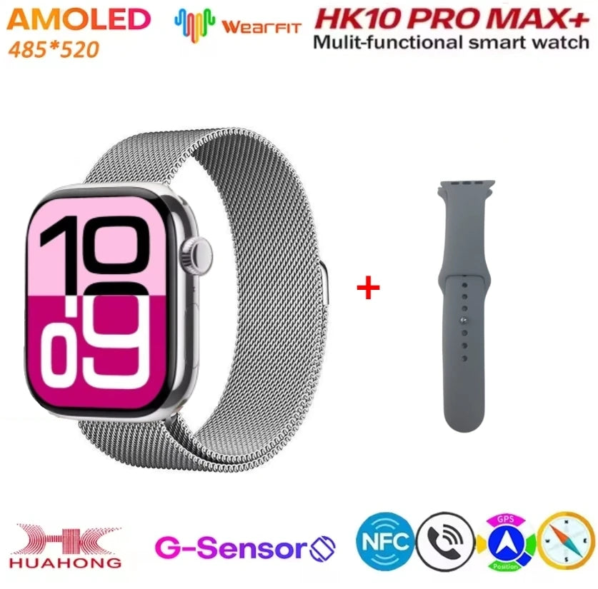 HK10 Pro Max  AMOLED Smart Watch Men WiFi Bluetooth Call ChatGPT Compass G-Sensor Photo Album Sport Smartwatch for Android IOS
