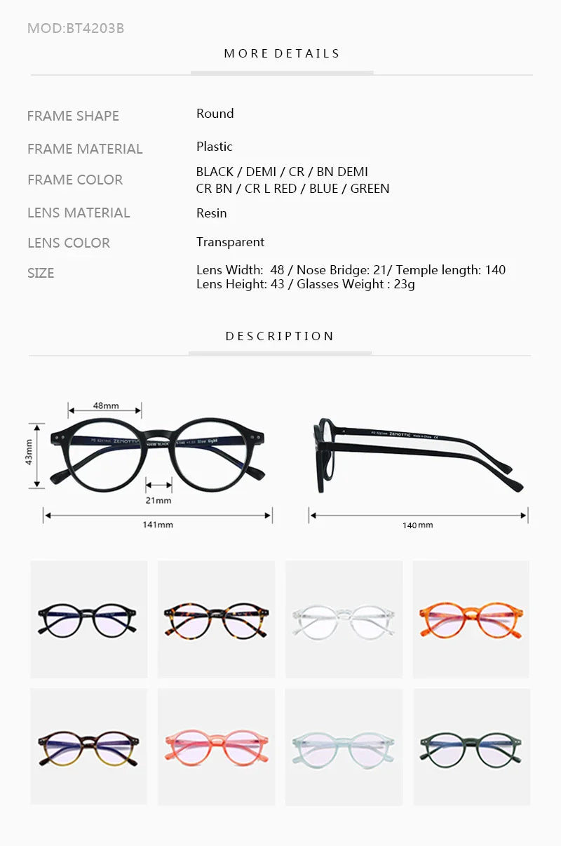 ZENOTTIC Steampunk Style Glasses (Anti Blue Light Blocking Eyewear) + Clip Lenses（Polarized Sunglasses Clips）for Women Men