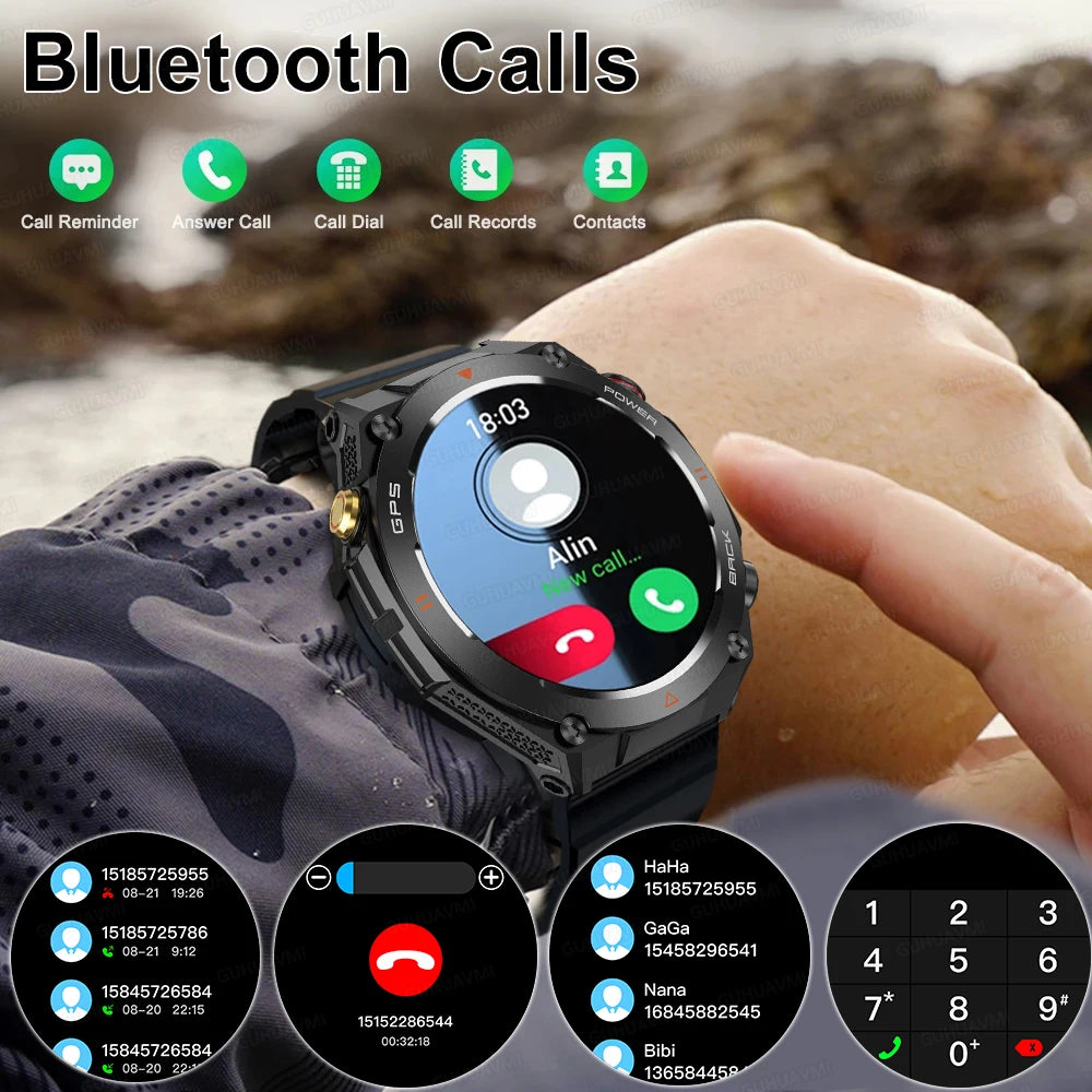 Xiaomi GPS Sports Smart Watch Men Waterproof Fitness Tracker Bluetooth call