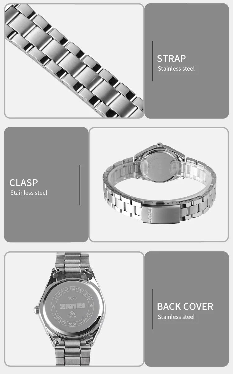Skmei Japan Movement Luxury Quartz Watches For Women Thin Lady Hour Ladies Reloj Mujer Fashion Simple Quartz Women Watch 1620
