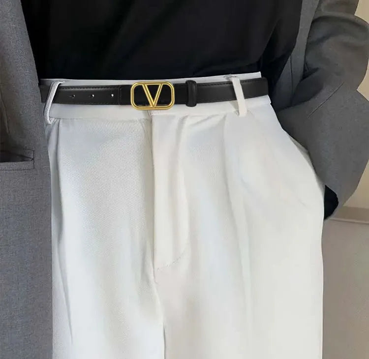 Classic ladies belt casual Joker ladies thin belt fashion personality with pants.
