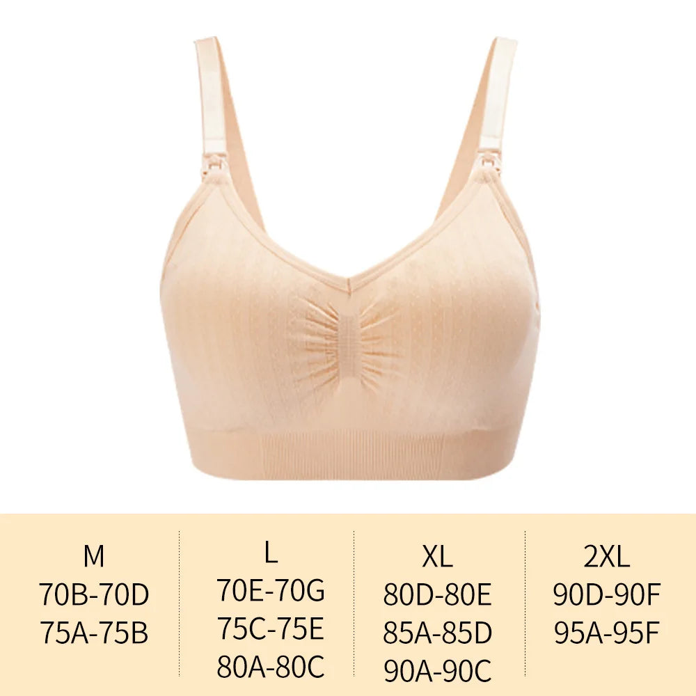 Single Handed Front Buckle Nursing Bra Breathable Women Breastfeeding Underwear