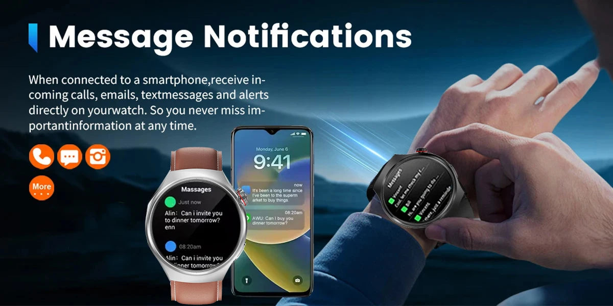 2025 New Smart Watch 6 Pro AMOLED 1.46 inch NFC Heart Rate Monitoring IP68 Bluetooth call Smartwatch Suitable For Android IOS