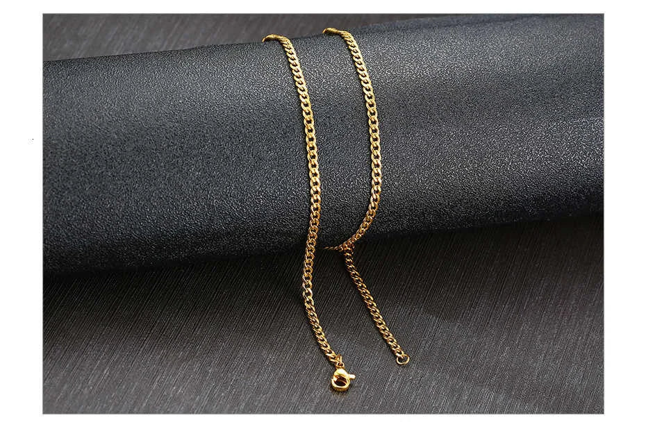 Vnox Men's Cuban Link Chain Necklace Stainless Steel Black Gold Color Male Choker colar Jewelry Gifts for Him