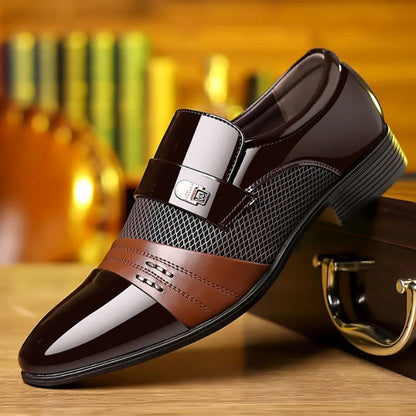 Vintage Mens Leather Shoes Luxury Brand Pointed Business Dress Work Shoes Wedding Shoes for Men Formal Shoes Men Plus Size