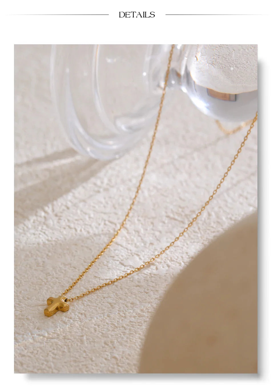 Yhpup Small Waterproof Stainless Steel Chic Cross Casting Charm Pendant Necklace Unique Classic Fashion Jewelry Bijoux Femme