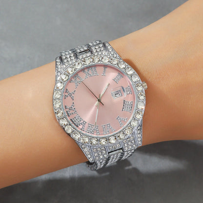 New foreign trade explosive diamond-studded Roman fashion with calendar women's watch women's watch women's models