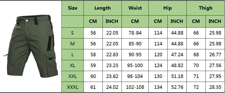 Mens Cargo Shorts Summer Tactical Cropped Trousers Outdoor Waterproof Multi-pocket