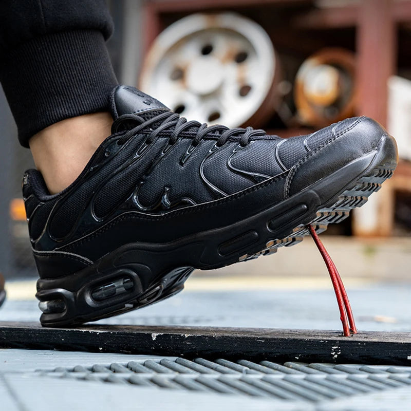 Steel Toe Shoes for Men Indestructible Work Shoes Lightweight Non Slip Safety Shoes Air Shock Sneakers Construction Work Shoes