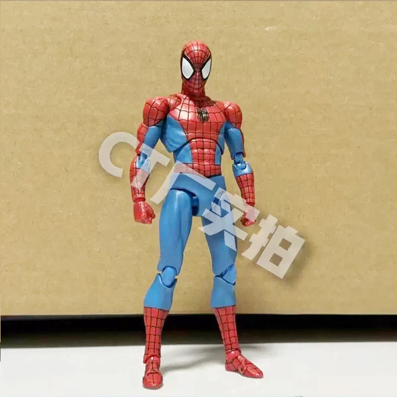 Ct Toys Spiderman Mafex 185 Classic Costume Ver Miles Morales Spider-Man Action Figure Anime Model Gift Toys 15cm