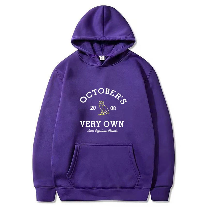 October's Hoodies Men Very Own Printed Long Sleeve Sweatshirts Women Casual Harajuku Sportwear Hoodied Pullovers Sudaderas