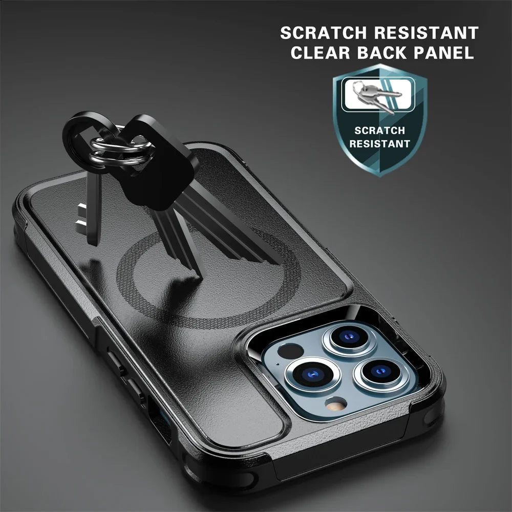 Magnetic Case for iPhone 16 15 14 Pro Max Plus 13 mini 12 for MagSafe Military Grade Drop Protective Tough Shockproof Case