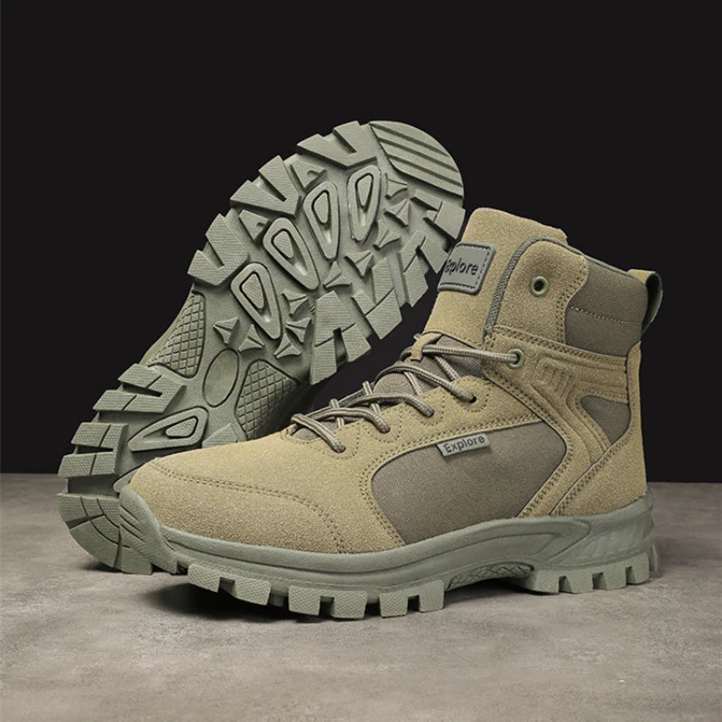 New Men's Boots Fashion Outdoor Boots Breathable Hiking Boots Summer Shoes Sneakers Lightweight Non-slip Men Desert Ankle Boots