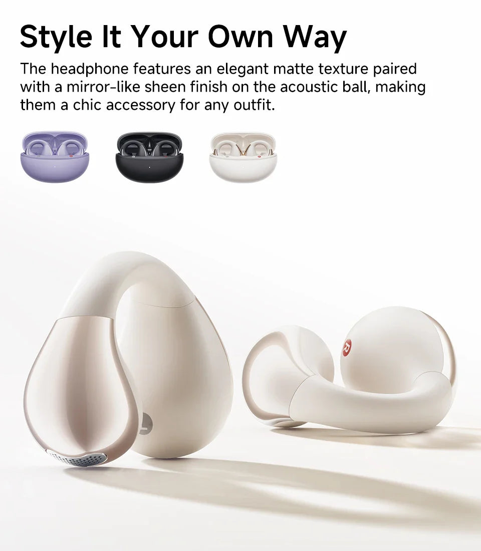 QCY Crossky C30 Open Ear Wireless Earphones Bluetooth 5.4 Spatial Audio Stable Fit OWS Earbuds 4 Mic ENC Multi-Point Connection