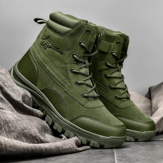 Men's Waterproof Leather Hiking Work Boots Non-Slip Lightweight Military