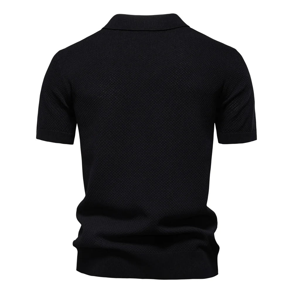 2025 New Summer Premium Solid Color Men's Golf Polo Shirt for Collared Breathable Fabric Social Casual Top Male Polo Shirts