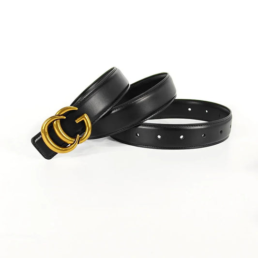 High Quality Luxury Designer Women's Fashion Genuine Leather Belts Female CG Letter Buckle  Dress Jeans Belts For Woman Elegant