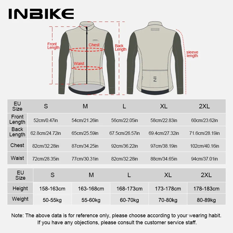 INBIKE Fleece Men's Cycling Jersey  Winter Cycling Sets Warm Long-sleeved Suit Soad Bike Bicycle Jacket Overalls Riding Suit