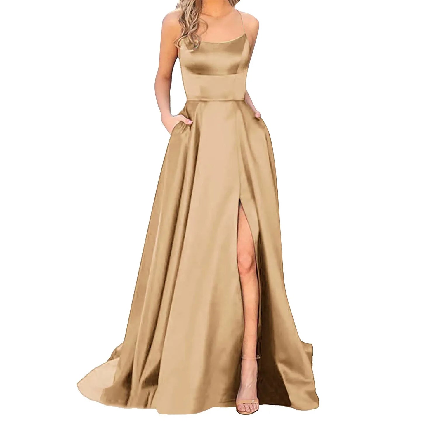 Evening wear Dresses: Maxi Dress Lace-Up Backless Long Dresses