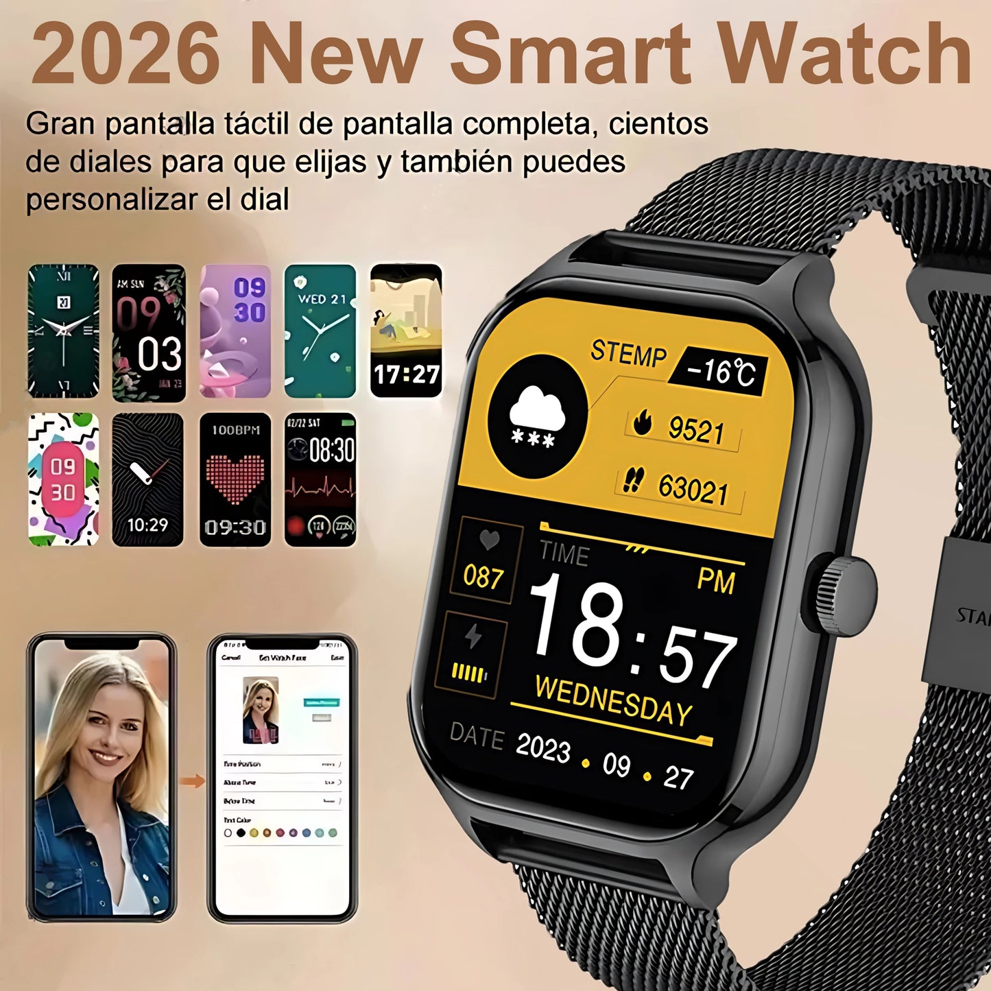 2026 New H9 and H6 Smartwatch Dial to Answer Calls Calorie Tracking Heart Rate Blood Oxygen Monitoring Bluetooth Smart Watch