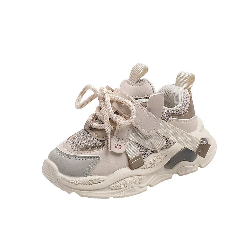 Spring Autumn Baby Sports Shoes Fashion Cross-tied Mesh Breathable Boys Sneakers Children Boys Girls Outdoor Running Shoes