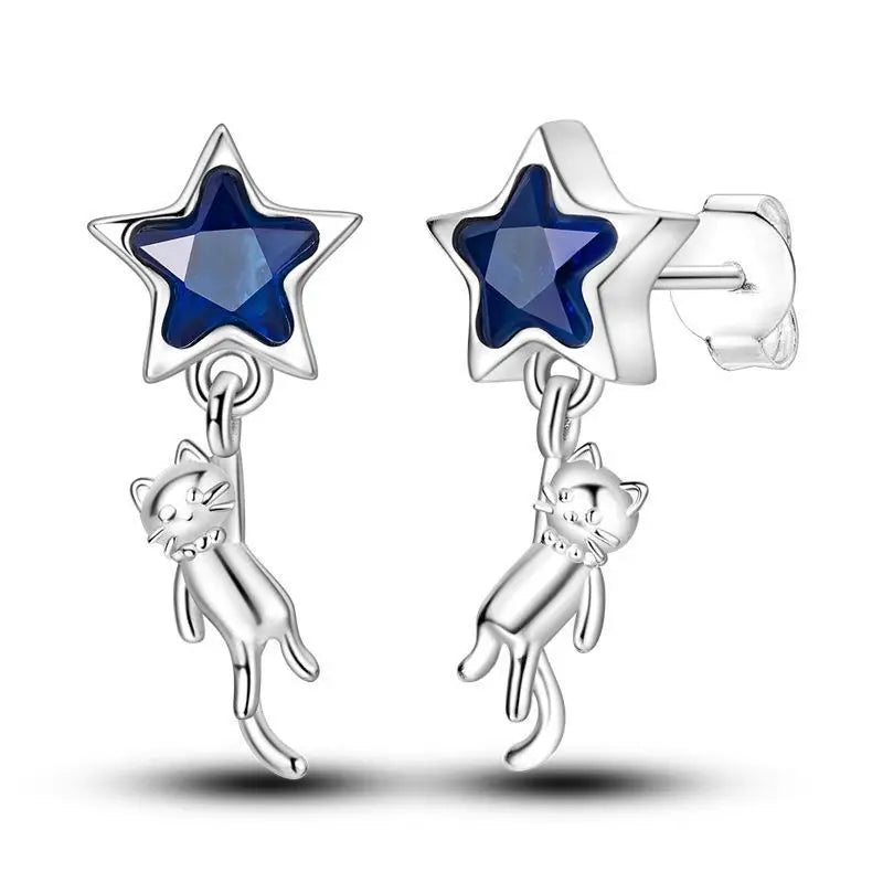 PANPOKI 925 Sterling Silver Multi Layer Starry Tassel Drop Earrings Women Earrings Charm Trend Versatile Party Jewelry Gifts