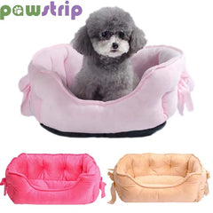 Cute Bow Princess Dog Bed Soft Cozy Pet Sleeping Mat for Small Dogs Cats Non-slip