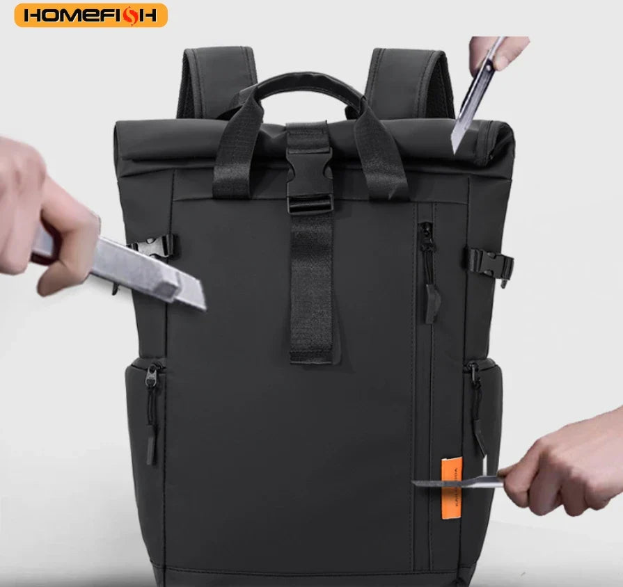 HOMEFISH Men's Travel Bag Laptop Computer Backpack Outdoor Waterproof Camping Hiking School Bag College Business Rucksack