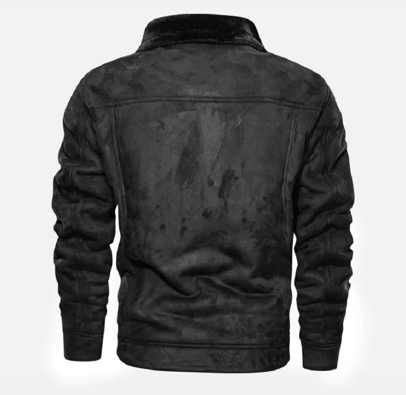 Autumn Winter Coat Men Jacket Vintage Solid Turn-Down Collar Outdoor Training