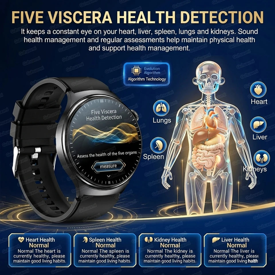 New Upgraded Health Monitoring Uric Acid Blood Pressure Blood Oxygen Heart Health Check Smart Watch ECG smart watches Man 2025