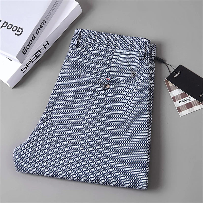 Summer Formal Plaid Suit Pants For Man Casual Pants Men  Korean Fashion Clothing